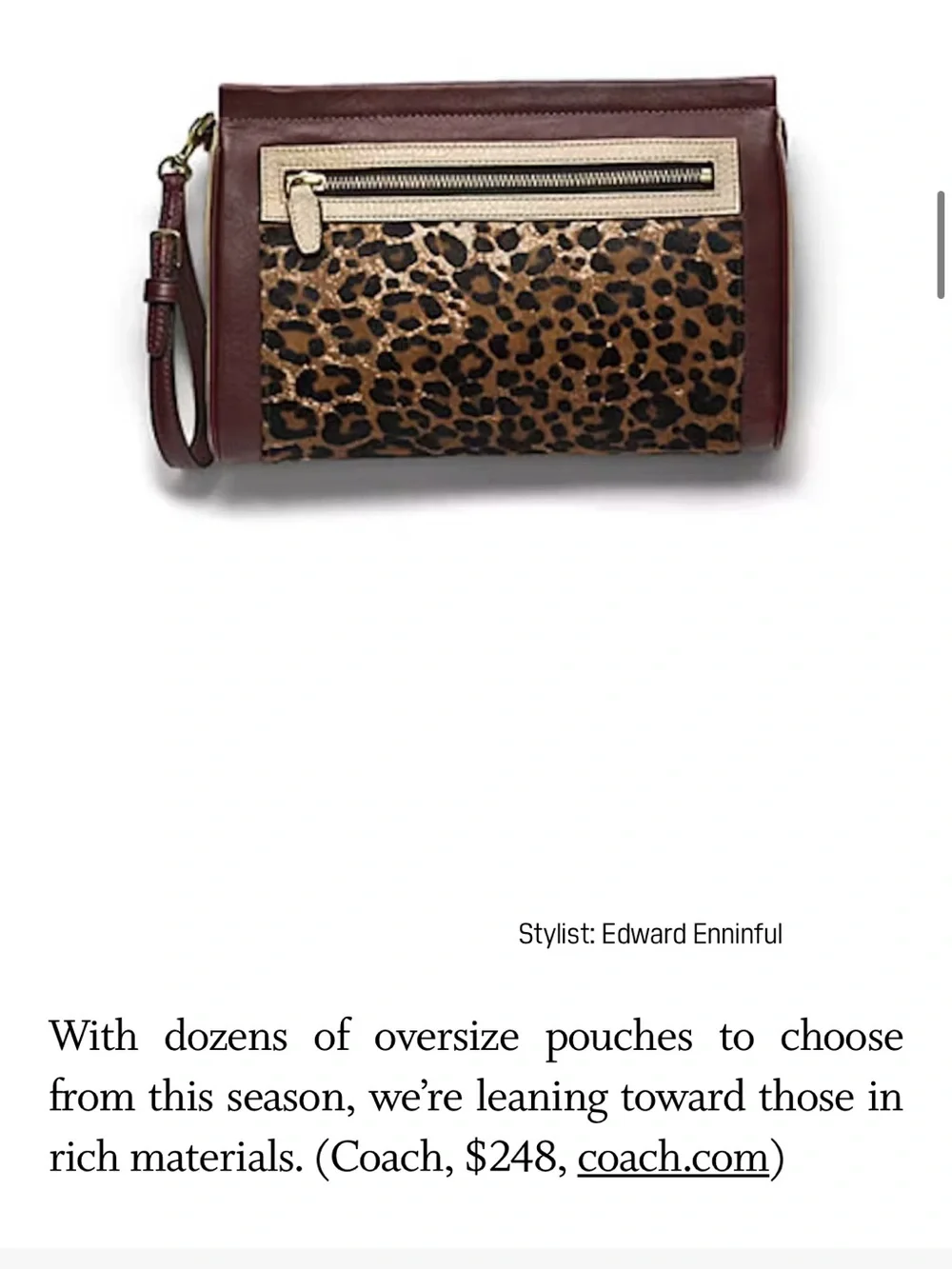 RARE VINTAGE COACH LEGACY Ocelot Calf Hair Clutch/Wristlet LEOPARD AND BURGUNDY